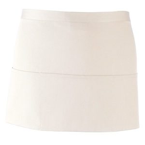 Premier Workwear Krátka čašnícka zástera s vreckami - Biela vyobraziť