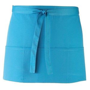 Premier Workwear Krátka čašnícka zástera s vreckami - Tyrkysová vyobraziť