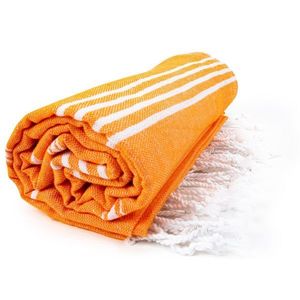 The One Towelling Plážová osuška Hamam Sultan - Oranžová / biela | 100 x 180 cm vyobraziť