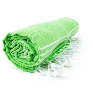 The One Towelling Plážová osuška Hamam Sultan - Limetkovo zelená / biela | 100 x 180 cm vyobraziť