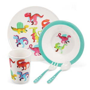 Detská jedálenská súprava 5 ks Baby Dinos – Rex London vyobraziť