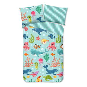Modré bavlnené detské obliečky na jednolôžko 140x200 cm Ocean – Good Morning vyobraziť
