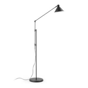 Čierna stojacia lampa s kovovým tienidlom (výška 220 cm) Dione – Kave Home vyobraziť