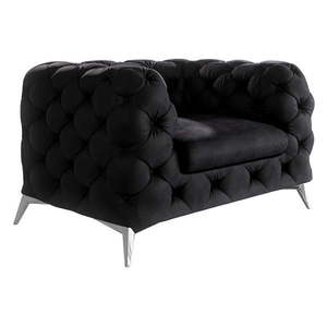 Čierne zamatové kreslo Chelsea – Ropez vyobraziť