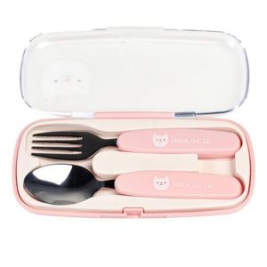 Svetloružový antikoro detský príbor 2 ks Cookie the Cat – Rex London vyobraziť