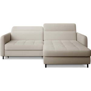 Béžová rozkladacia/s úložným priestorom rohová pohovka z textílie buklé (pravý roh/s leňoškou) Gomsi – ELTAP vyobraziť