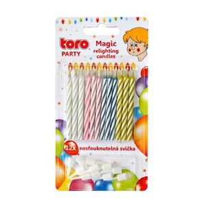 TORO Sviečky na tortu, nesfúknuteľné + držiaky 12 ks vyobraziť