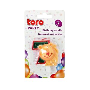 Tortová sviečka číslica "7" TORO zapichovacia 5cm lev vyobraziť