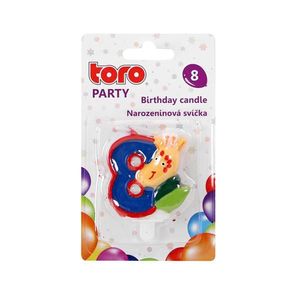 Tortová sviečka číslica "8" TORO zapichovacia 5cm žirafa vyobraziť