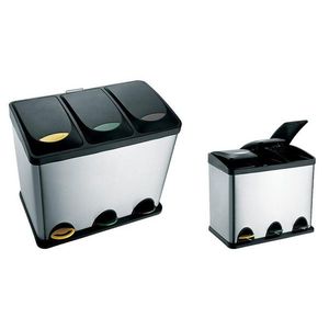 Nerezový nášľapný odpadkový kôš na triedený odpad TORO 24l vyobraziť