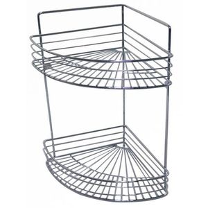 Rohová dvojposchodová polička do kúpeľne TORO 37, 5x31cm vyobraziť