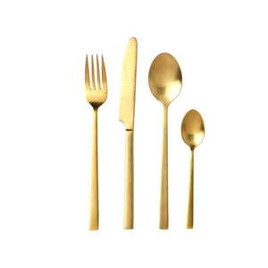 Oceľový príbor v mosadznej farbe 16 ks Brass – Bitz vyobraziť