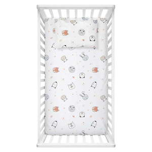 Biela napínacia detská plachta do postieľky z bavlny Renforcé 70x120 cm Safari – Mijolnir vyobraziť