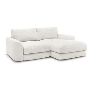 Biela ženilková rohová pohovka (pravý roh/s leňoškou) Leonore – Bobochic Paris vyobraziť