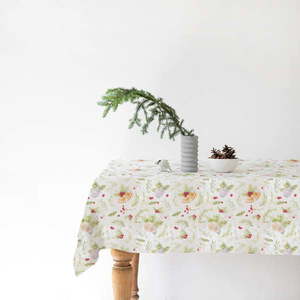 Vianočný ľanový obrus Linen Tales Merry, 140 x 140 cm vyobraziť