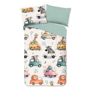 Zelené/béžové bavlnené detské obliečky na jednolôžko 140x200 cm Gogo – Good Morning vyobraziť