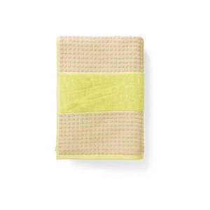 Žltý/ružový froté uterák z Bio bavlny 50x100 cm Check – JUNA vyobraziť