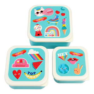 Tyrkysovomodrý detský desiatový box 3 ks Top Banana – Rex London vyobraziť