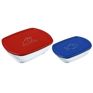 Súprava sklenených dóz s viečkom PYREX 1200ml a 2500ml vyobraziť