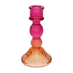 DUIF Sklenený svietnik LIOR 15cm ružová broskyňová vyobraziť