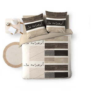 Hnedé bavlnené obliečky na dvojlôžko 200x200 cm So Natural – douceur d'intérieur vyobraziť
