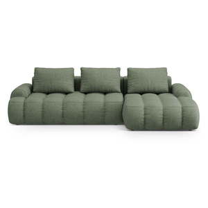 Zelená rozkladacia/s úložným priestorom rohová pohovka (pravý roh/s leňoškou) Linz – Cosmopolitan Design vyobraziť