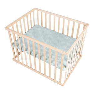 Detská ohrádka s nastaviteľnou výškou/na kolieskach 75x100 cm v prírodnej farbe Style – Roba vyobraziť