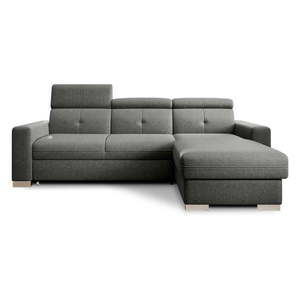 Sivá rozkladacia/s úložným priestorom rohová pohovka (pravý roh/s leňoškou) Fresia – ELTAP vyobraziť