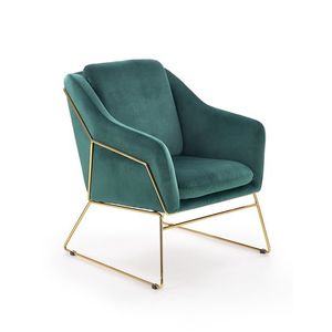 HALMAR Soft 3 kreslo tmavozelená / zlatá vyobraziť