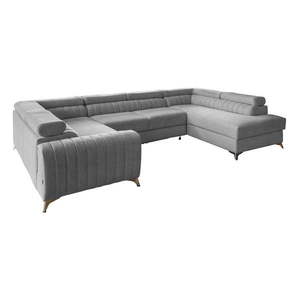 Svetlosivá rozkladacia/s úložným priestorom rohová pohovka (pravý roh/do tvaru "U") Louis – ELTAP vyobraziť