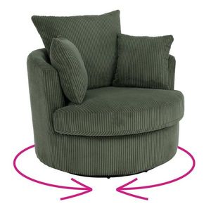 KONDELA Salter relaxačné otočné kreslo tmavozelená vyobraziť