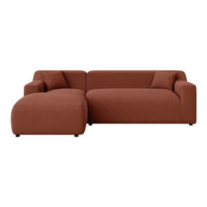 Menčestrová rohová pohovka v tehlovej farbe (ľavý roh/s leňoškou) Martin – Ropez vyobraziť