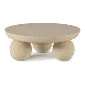 Béžový okrúhly konferenčný stolík z mangového dreva ø 90 cm Ailen – MOME vyobraziť