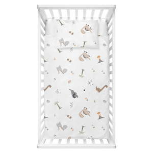 Biele detské obliečky do postieľky z bavlny Renforcé 100x150 cm Dinozor – Mijolnir vyobraziť