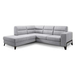 Svetlosivá zamatová rozkladacia/s úložným priestorom rohová pohovka (ľavý roh/do L) Cassara – ELTAP vyobraziť