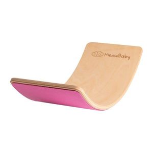 Ružová/v prírodnej farbe balančná doska z borovicového dreva 80x30x18 cm Montessori – Meowbaby vyobraziť