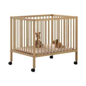 Detská ohrádka z bukového dreva s nastaviteľnou výškou/na kolieskach 95x75 cm v prírodnej farbe Dino – Vipack vyobraziť