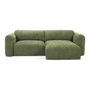 Zelená ženilková rozkladacia/s úložným priestorom rohová pohovka (pravý roh/s leňoškou) Mele – Makamii vyobraziť