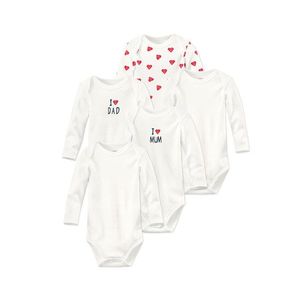 Body s dlhým rukávom z biobavlny, 5 ks vyobraziť