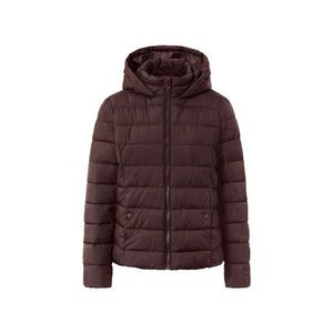 Prešívaná bunda s kapucňou, tmavohnedá vyobraziť