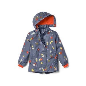 Detská bunda do dažďa, s celoplošnou kvetinovou potlačou vyobraziť