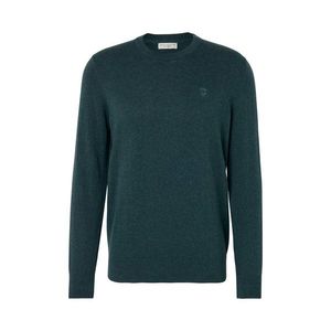 Pulóver s okrúhlym výstrihom, zelený s melírom vyobraziť