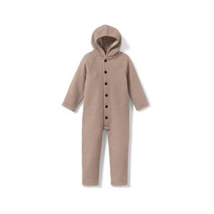 Detský vychádzkový overal s vlnou merino, hnedý vyobraziť