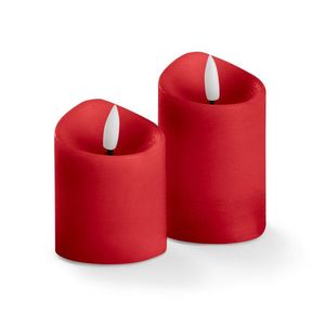 Sviečky z pravého vosku s LED, 2 ks, červené vyobraziť