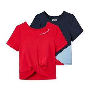 Dievčenské funkčné tričká v skrátenej dĺžke s recyklovaným materiálom vyobraziť