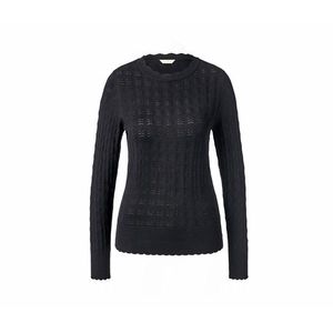 Pulóver z jemnej pleteniny s ažúrovým vzorom vyobraziť