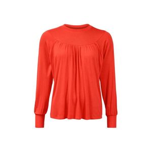Blúzkové tričko s nariasením, oranžovočervené vyobraziť
