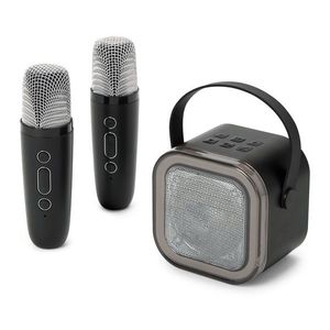 Karaoke súprava s reproduktorom a 2 bezdrôtovými mikrofónmi vyobraziť