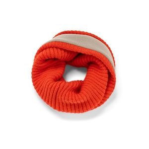 Pletený kruhový šál, oranžový vyobraziť