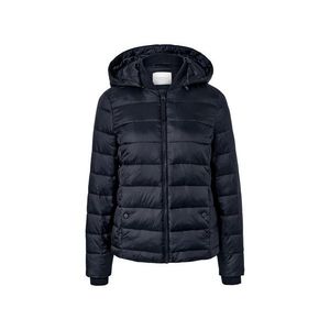 Prešívaná bunda s kapucňou, tmavomodrá vyobraziť